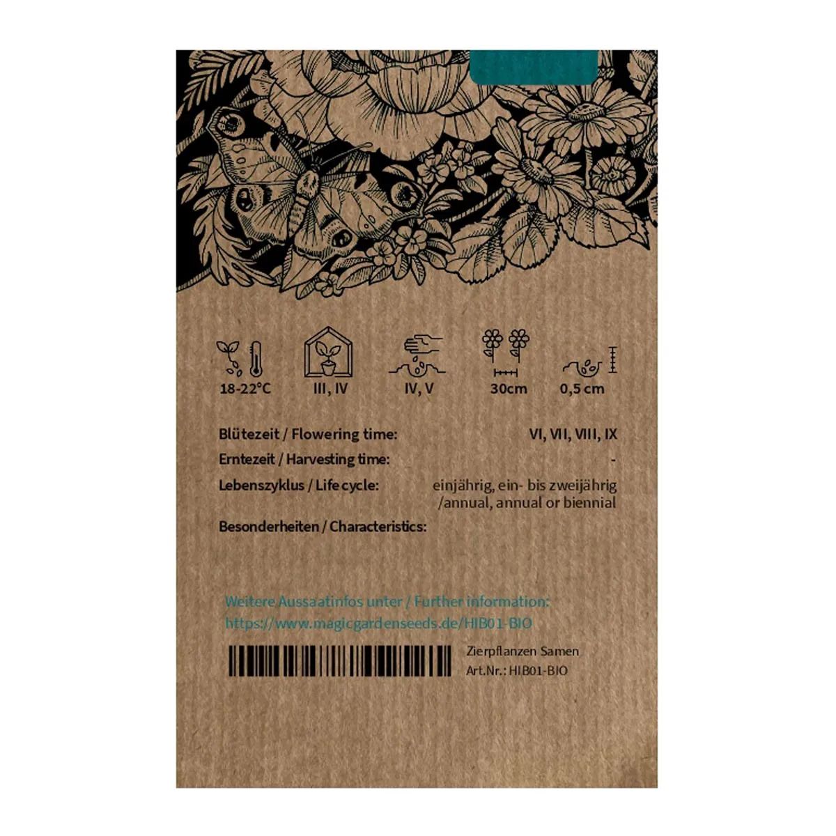 Stundenblume (Hibiscus trionum) Bio Saatgut