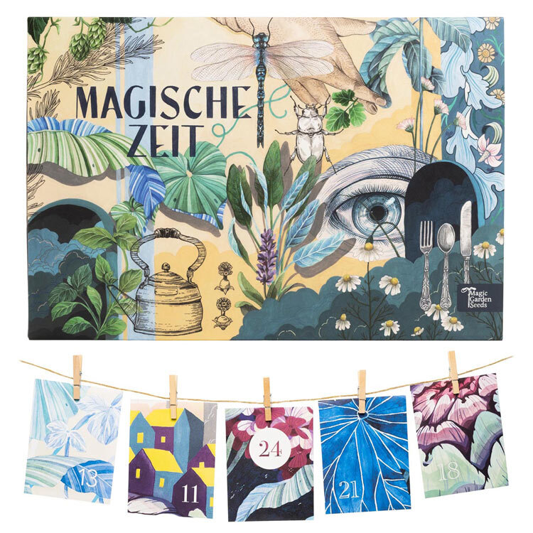 Calendrier de l'Avent bio « Moments magiques » Le monde merveilleux des plantes aromatiques, cartes sur une ficelle