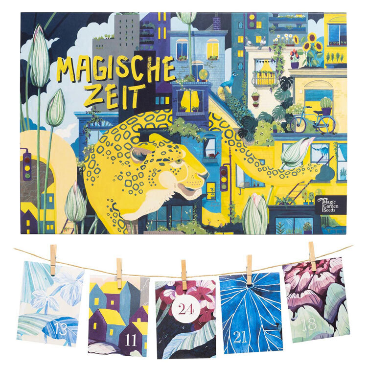 Calendrier de l'Avent de semences bio « Moments magiques » Bonheur du jardinage urbain, cartes sur une ficelle
