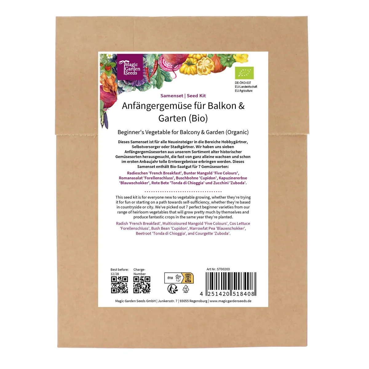 Anfängergemüse für Balkon & Garten (Bio) - Samenset