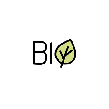 Inscription Bio avec une feuille, symbole de semences certifiées biologiques