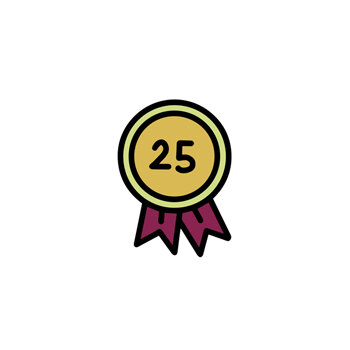 Médaille avec le chiffre 25, symbole de plus de 25 ans d'expérience