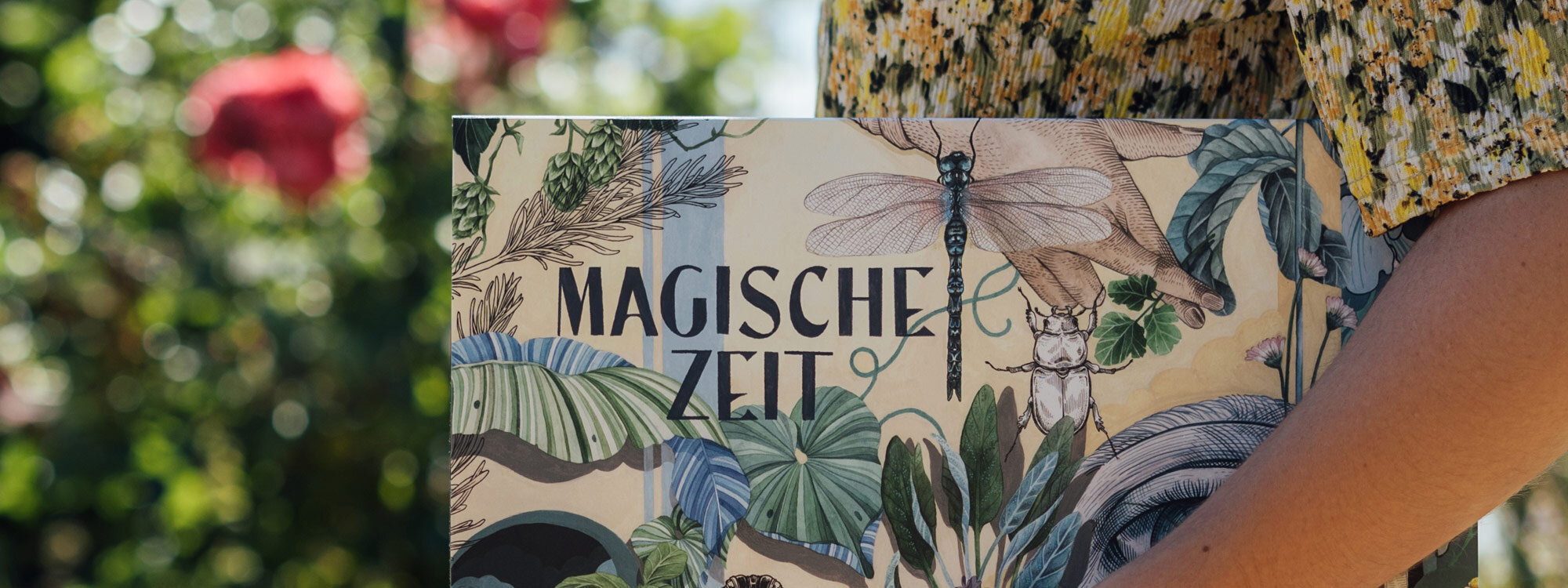 Boîte du calendrier de l'Avent bio « Moments magiques » Le monde merveilleux des plantes aromatiques, avec libellule